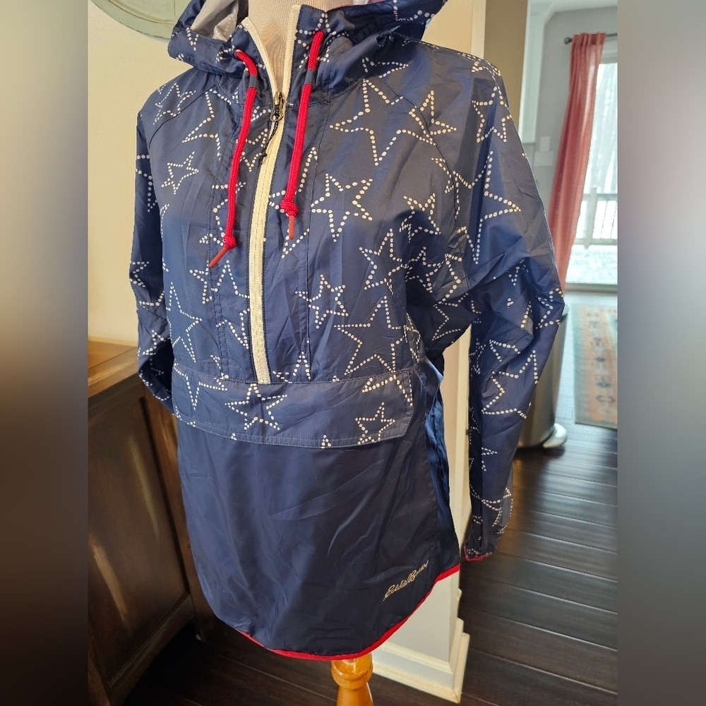 Eddie Bauer Women's Size Medium Anorak Rain Pullover Packable Lightweight Star - Picture 3 of 12